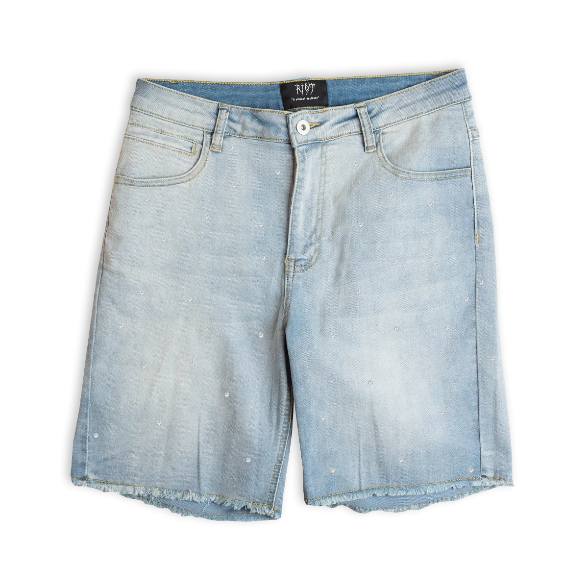 Riot Light Wash Rhinestone Jorts