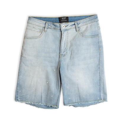 Riot Light Wash Rhinestone Jorts