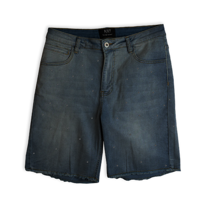 Riot Dark Wash Rhinestone Jorts