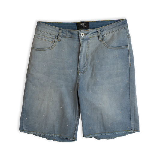 Riot Blue Rhinestone Jorts