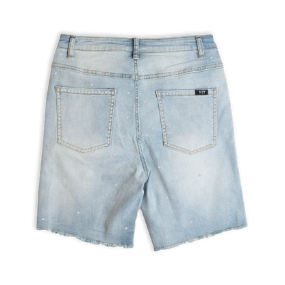 Riot Light Wash Rhinestone Jorts