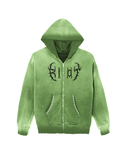 Riot Light Green Faded Hoodie