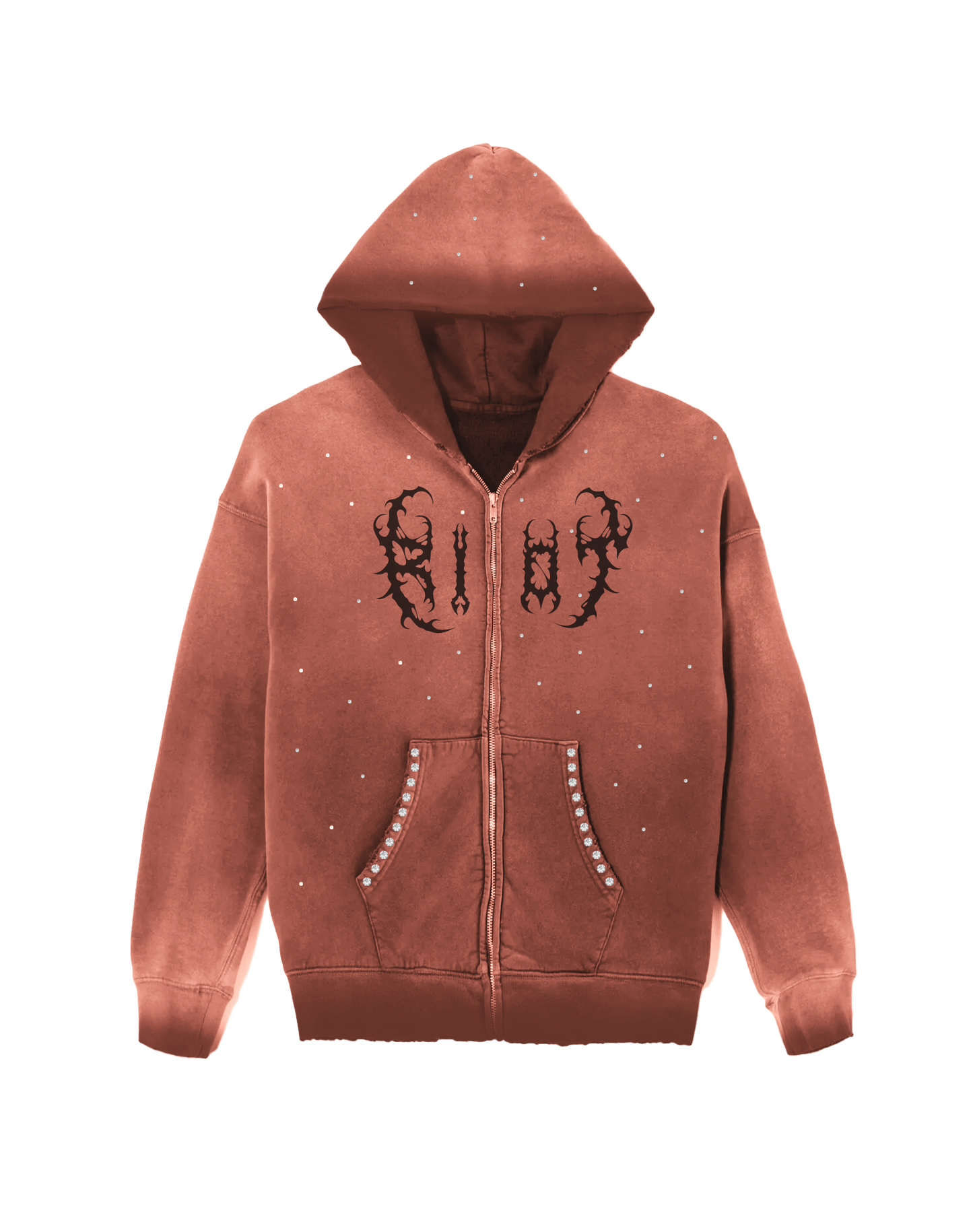 Riot Orange Faded Hoodie